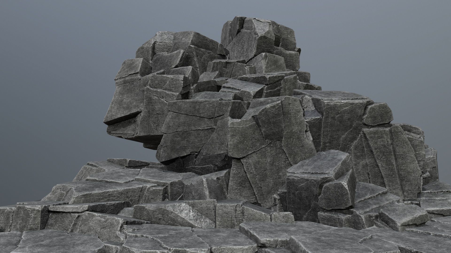 rocks piece of rock Low-poly 3D model_1