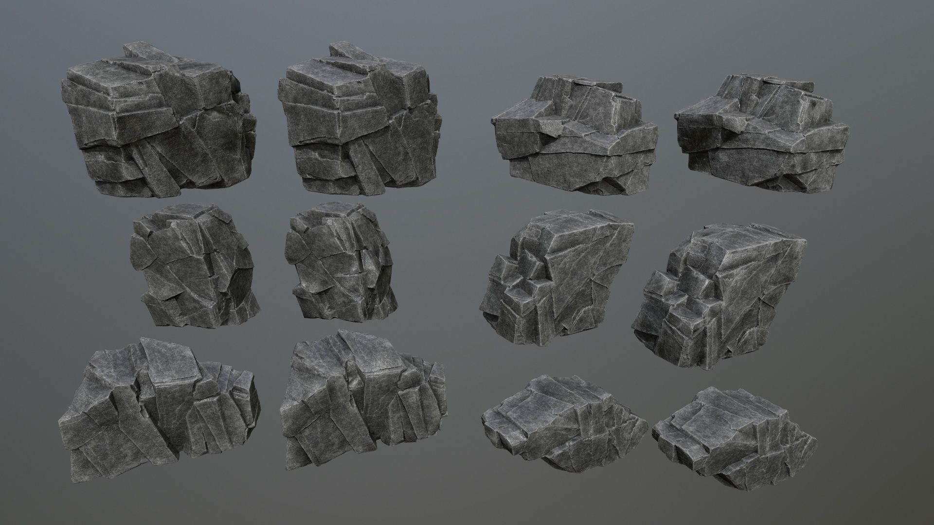 rocks piece of rock Low-poly 3D model_14