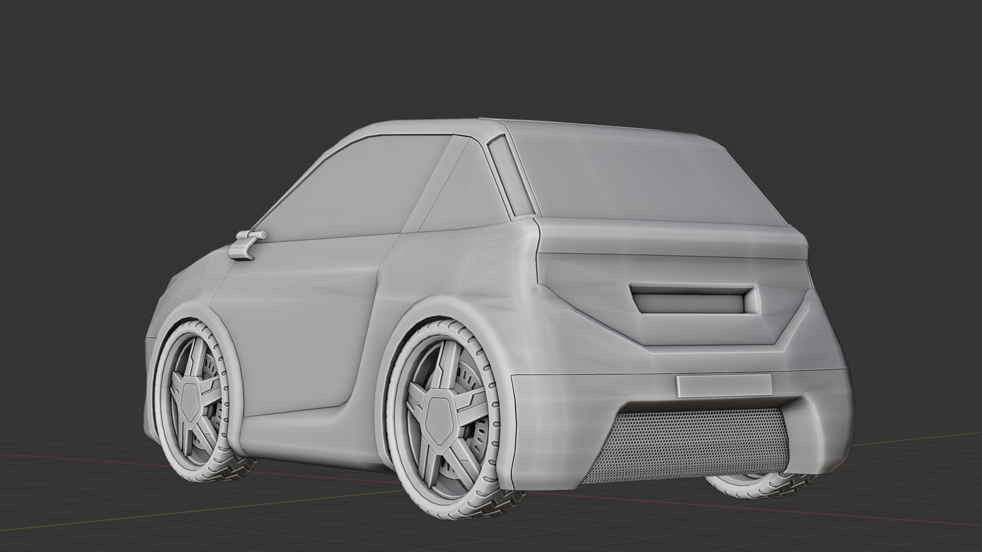 Stylized Compact Car - Low-Poly Game and Animation Model Low-poly 3D model_4