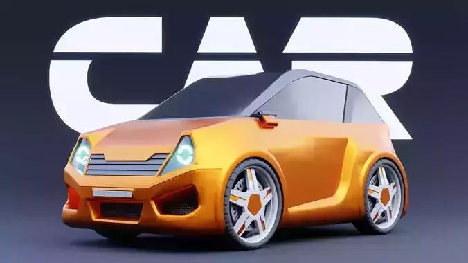 Stylized Compact Car - Low-Poly Game and Animation Model Low-poly 3D model Stylized Compact Car - Low-Poly Game and Animation Model Low-poly 3D model