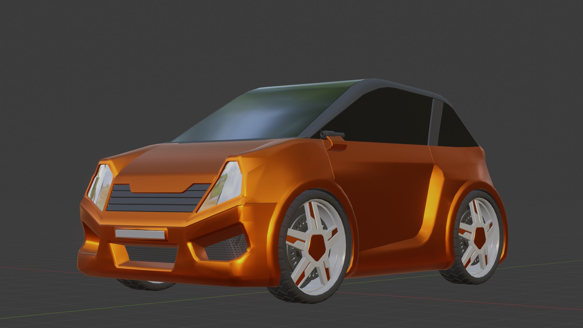 Stylized Compact Car - Low-Poly Game and Animation Model Low-poly 3D model_9