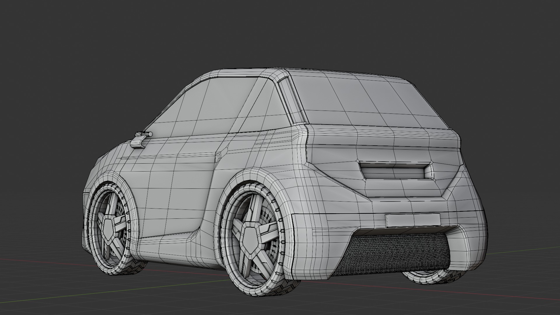 Stylized Compact Car - Low-Poly Game and Animation Model Low-poly 3D model_6