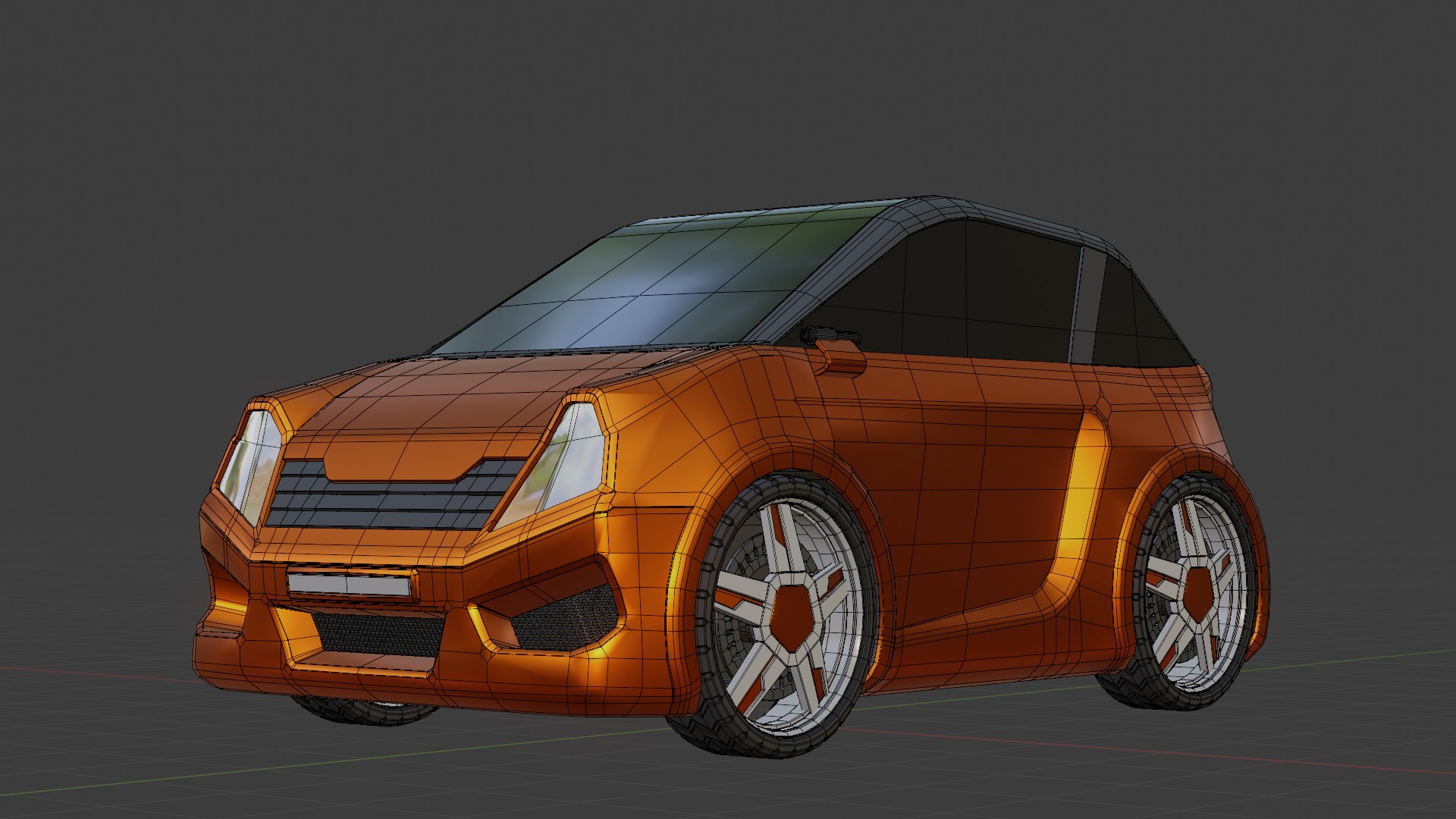 Stylized Compact Car - Low-Poly Game and Animation Model Low-poly 3D model_7