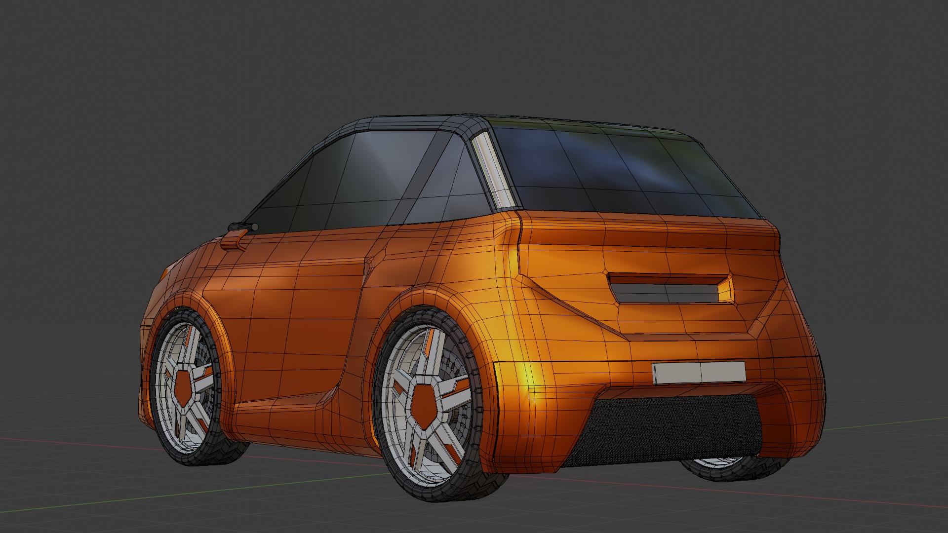 Stylized Compact Car - Low-Poly Game and Animation Model Low-poly 3D model_8