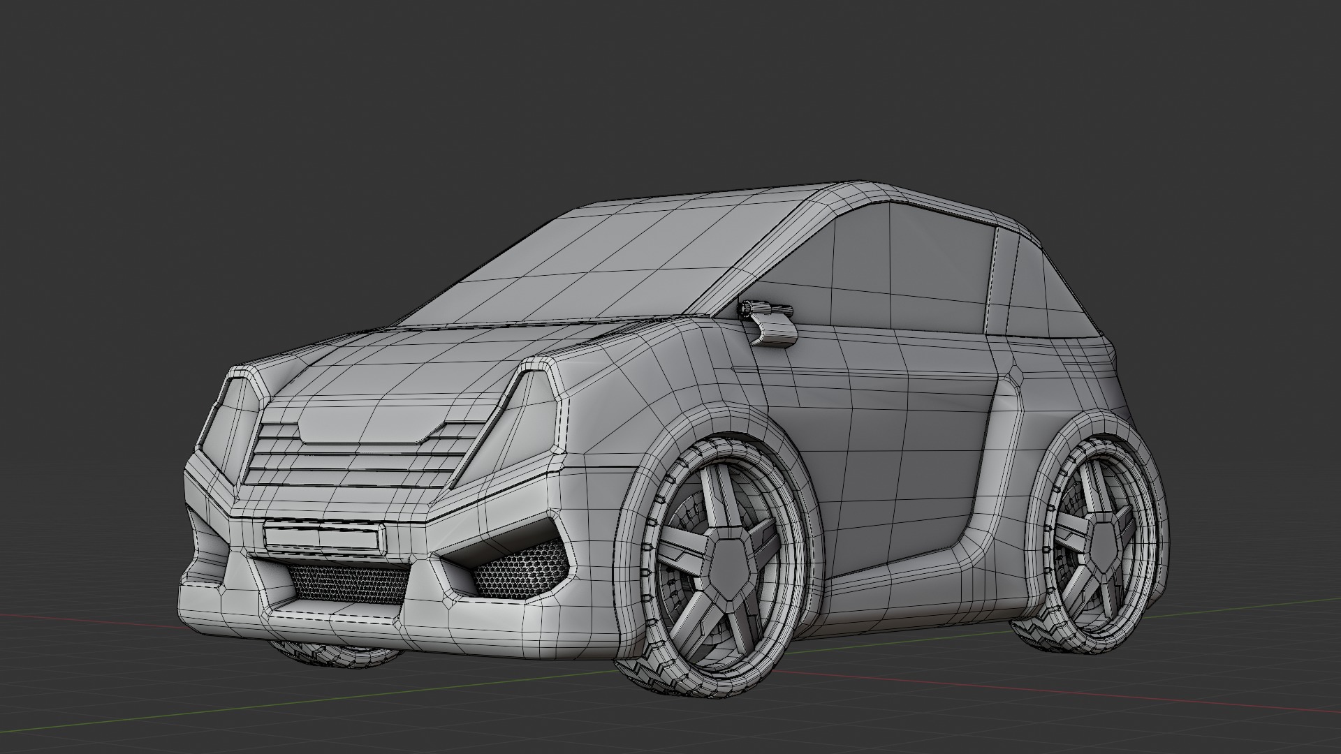Stylized Compact Car - Low-Poly Game and Animation Model Low-poly 3D model_5