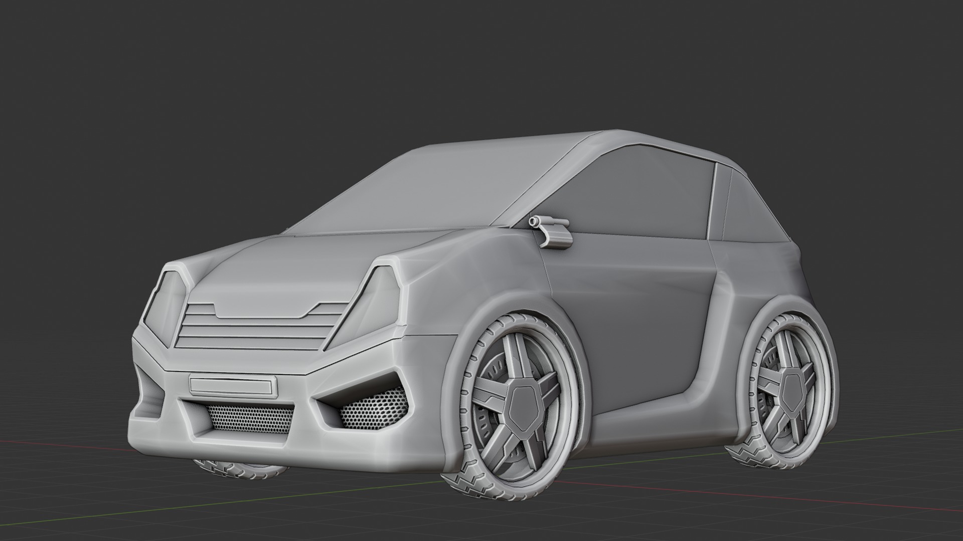 Stylized Compact Car - Low-Poly Game and Animation Model Low-poly 3D model_3