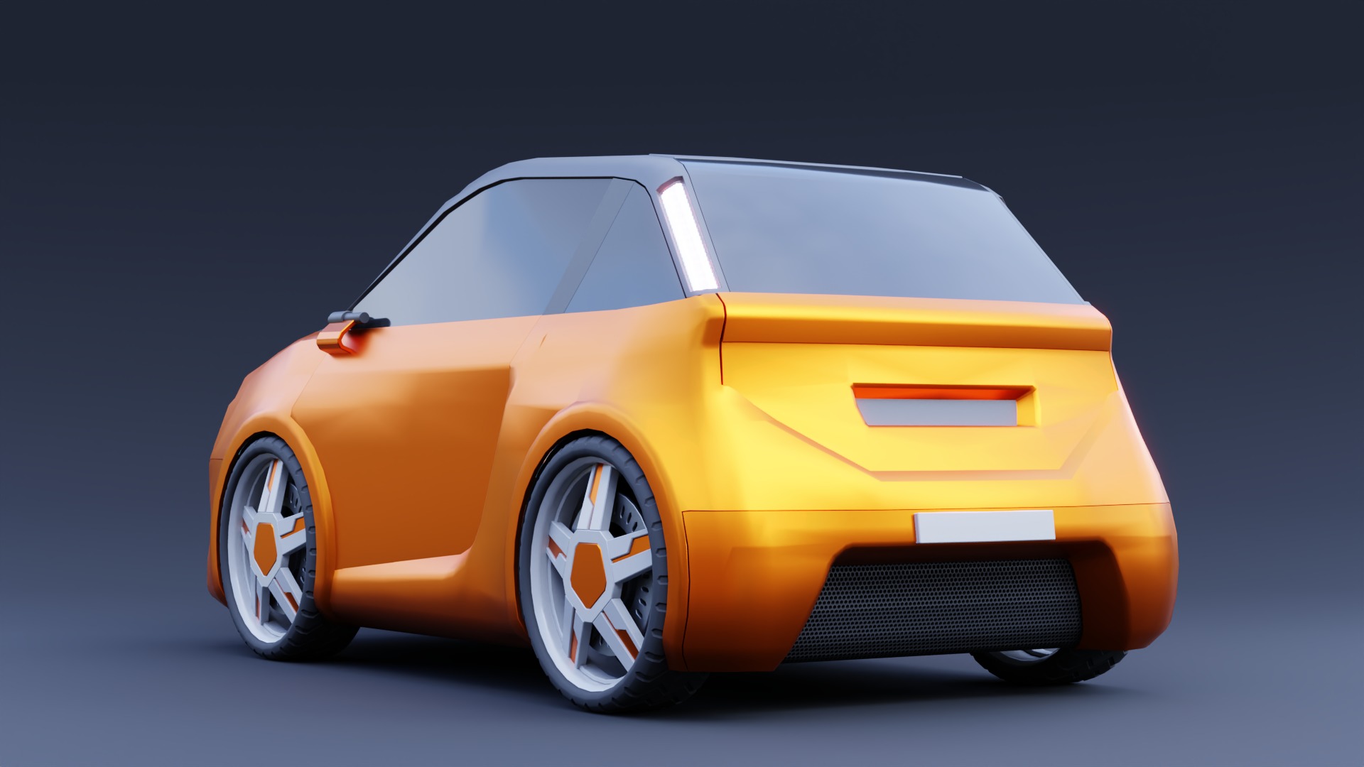 Stylized Compact Car - Low-Poly Game and Animation Model Low-poly 3D model_2