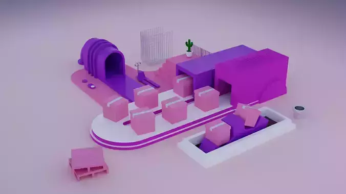 Box Packing Facility Art