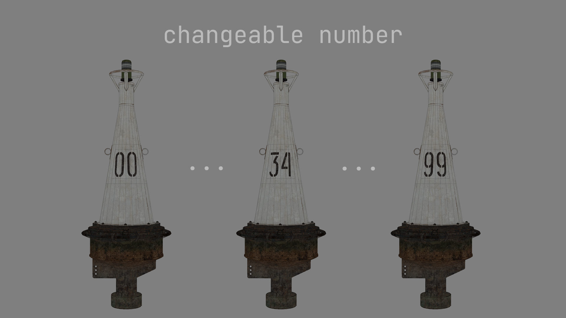 Buoy River RB-6-01 Left Side Mark Low-poly 3D model_21