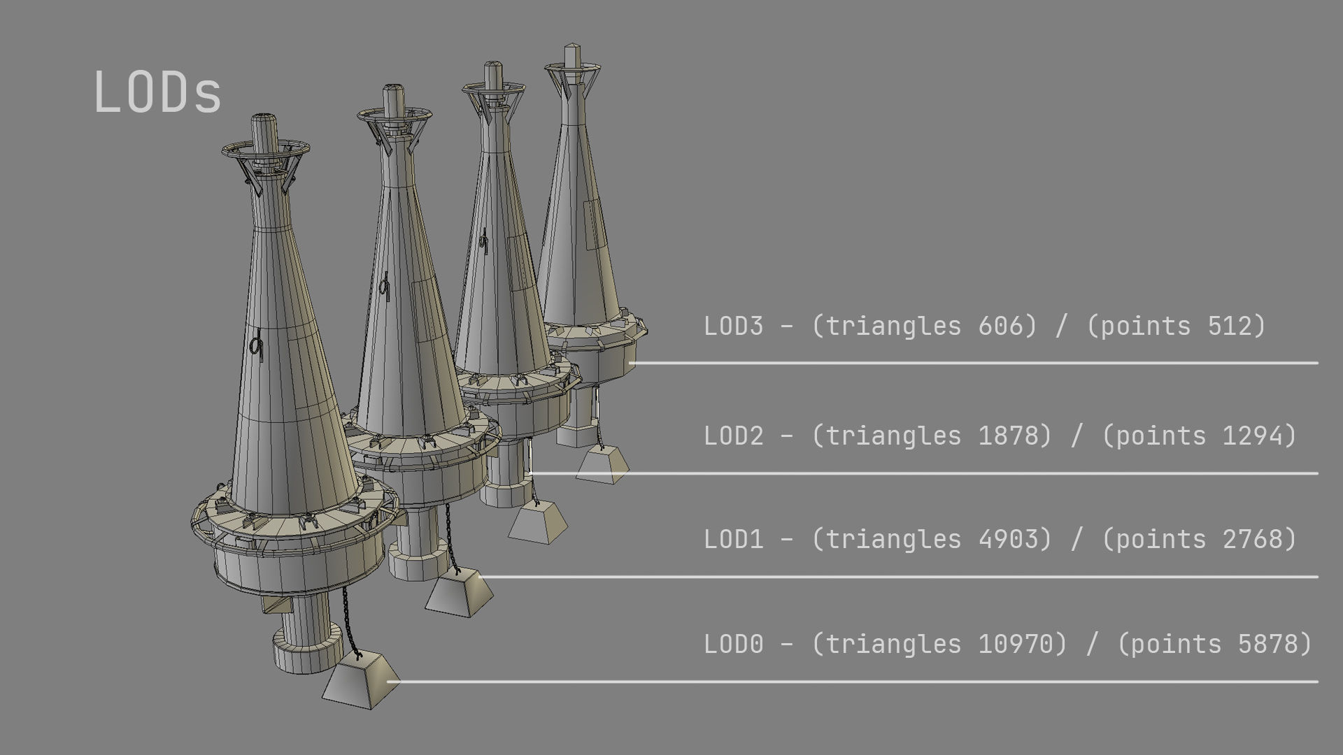 Buoy River RB-6-01 Left Side Mark Low-poly 3D model_28