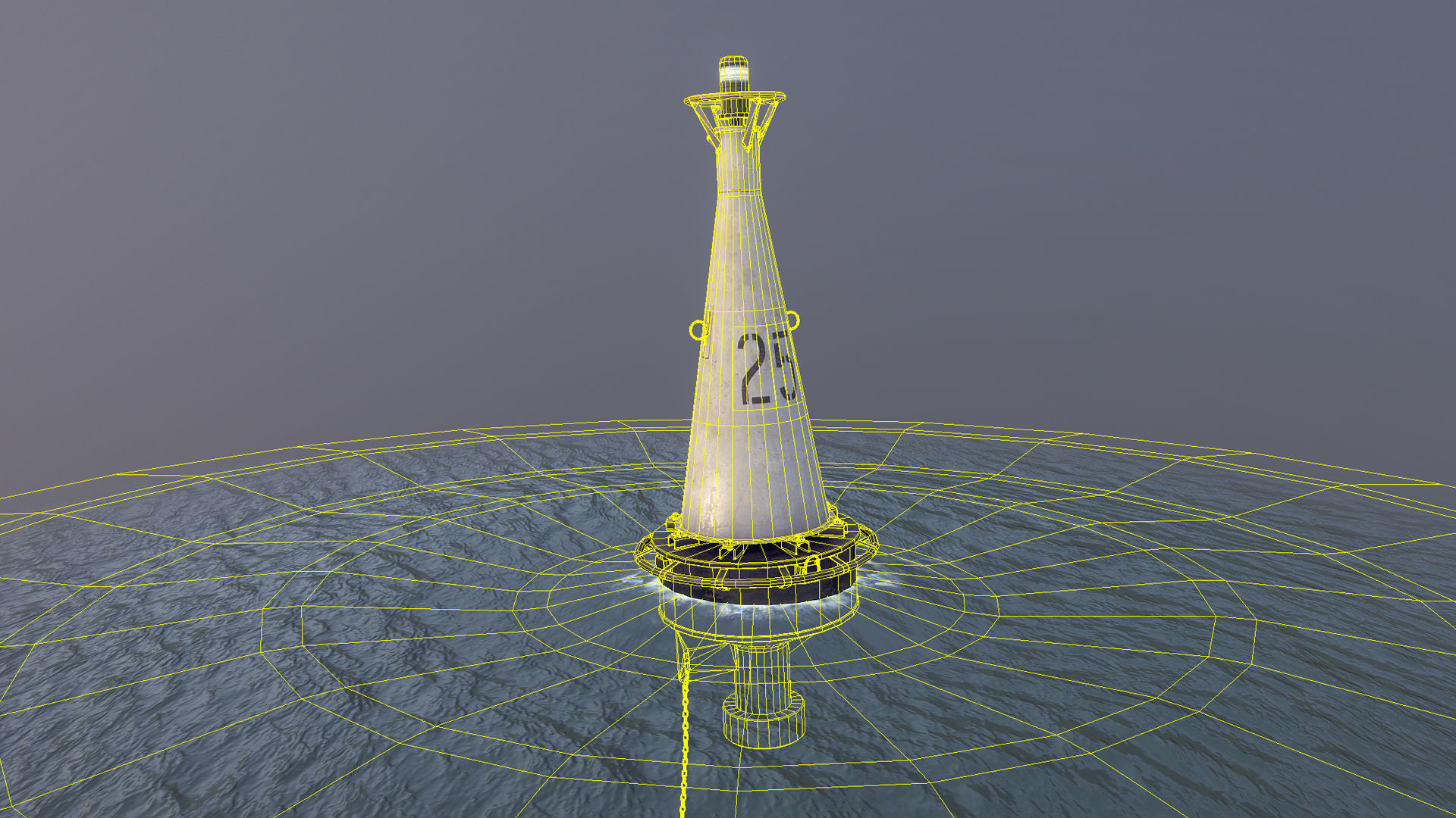 Buoy River RB-6-01 Left Side Mark Low-poly 3D model_22