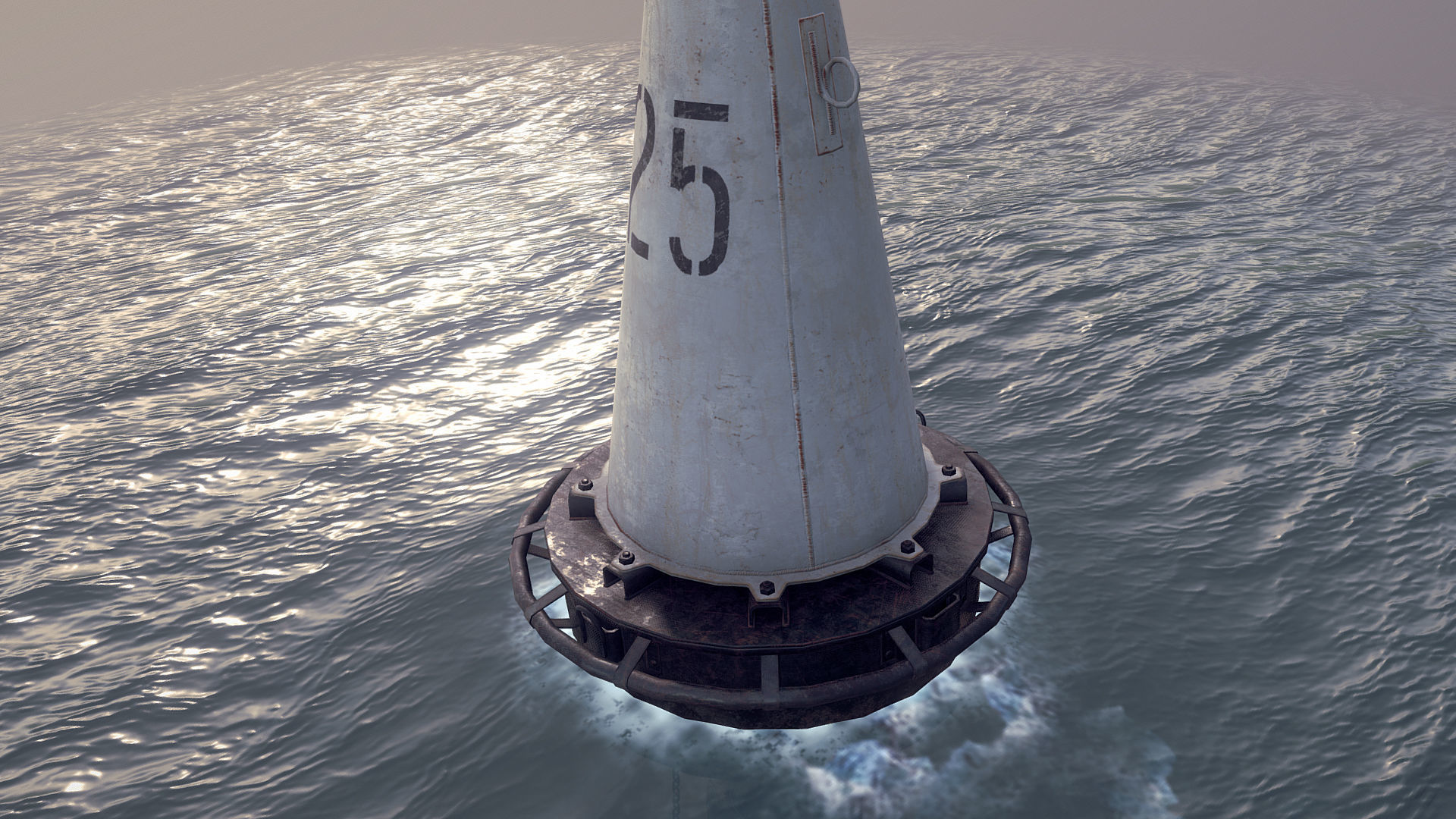 Buoy River RB-6-01 Left Side Mark Low-poly 3D model_3