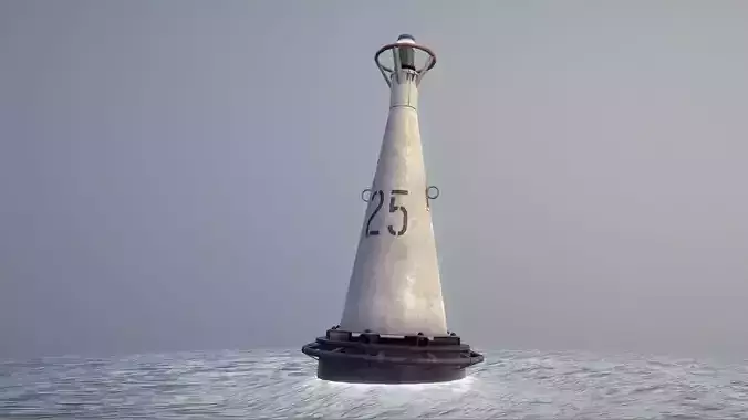 Buoy River RB-6-01 Left Side Mark Low-poly 3D model