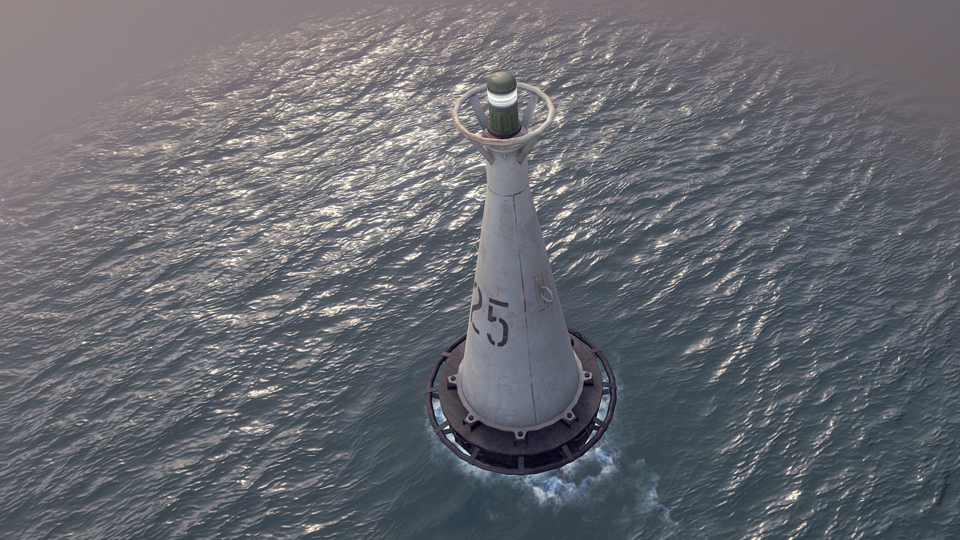 Buoy River RB-6-01 Left Side Mark Low-poly 3D model_2