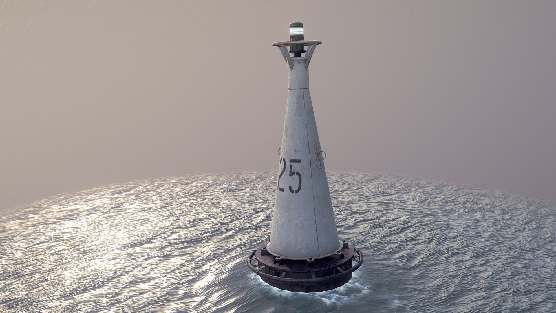 Buoy River RB-6-01 Left Side Mark Low-poly 3D model_1