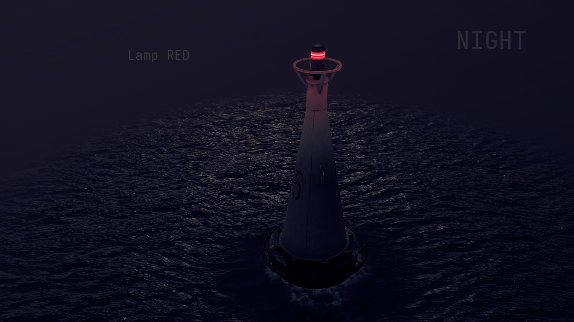Buoy River RB-6-01 Left Side Mark Low-poly 3D model_12