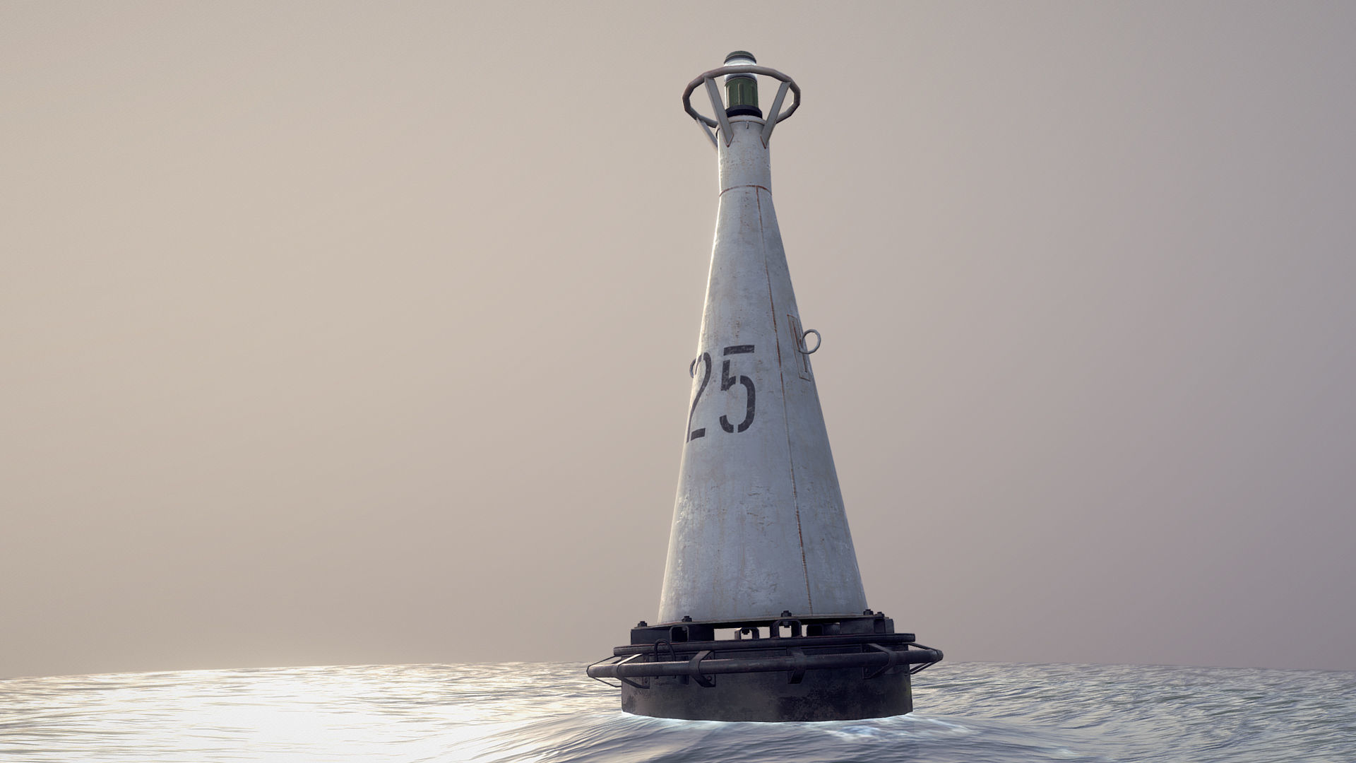 Buoy River RB-6-01 Left Side Mark Low-poly 3D model_4