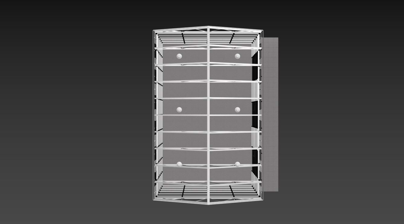 Hangar industrial building with roof 3D model_22