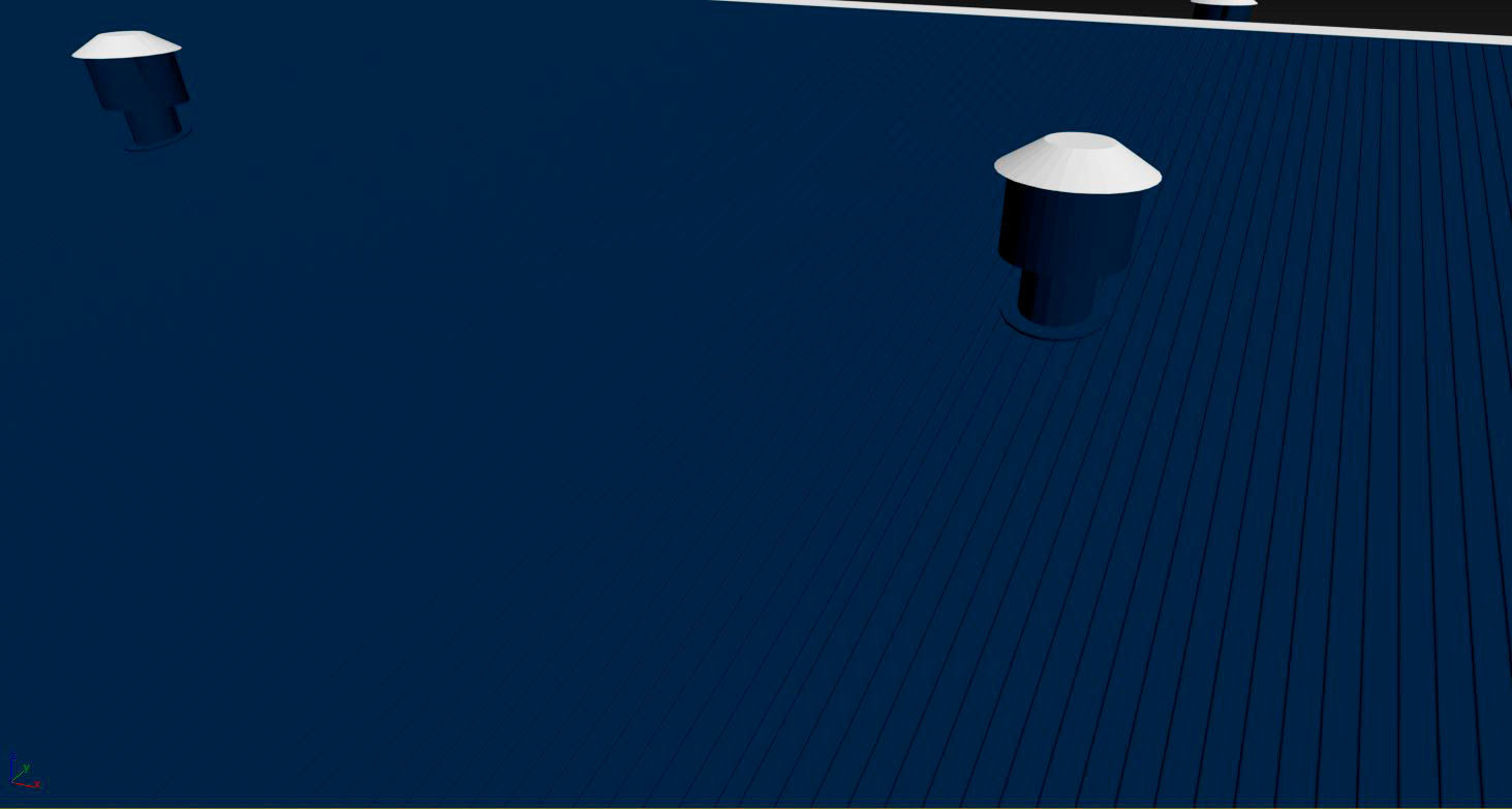 Hangar industrial building with roof 3D model_27