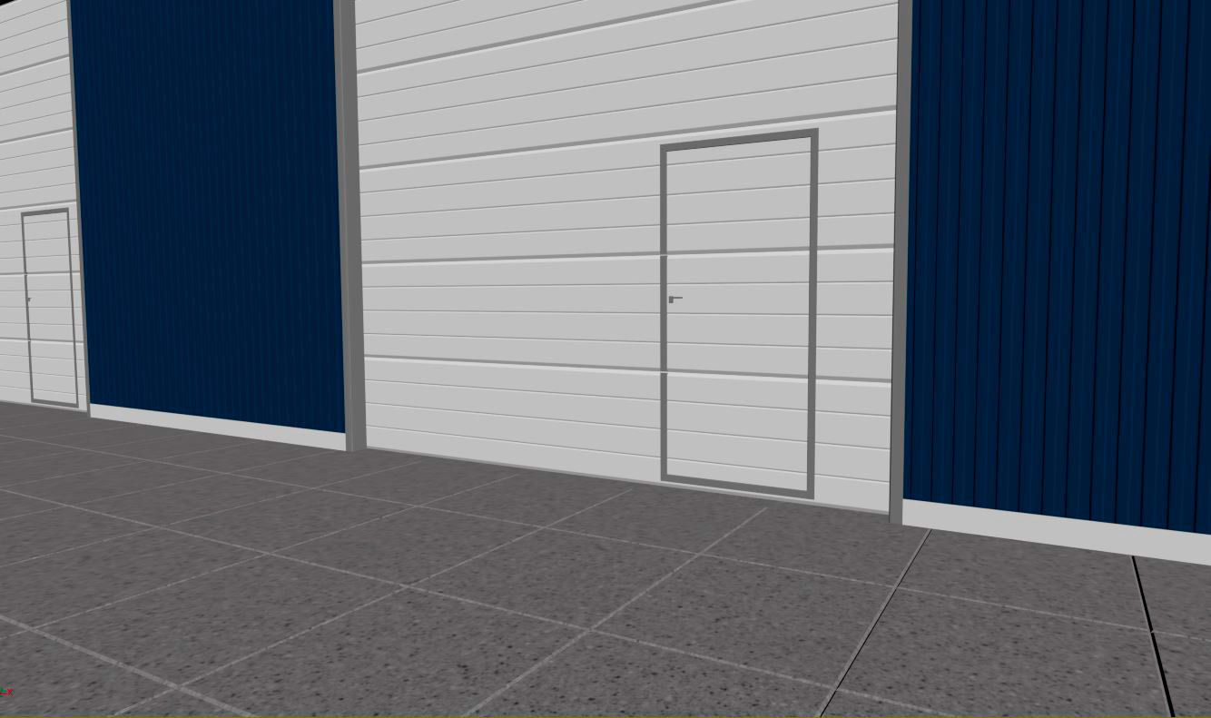 Hangar industrial building with roof 3D model_31