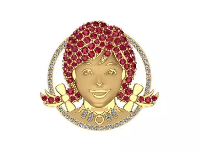 Wendys pin 3D print model_0