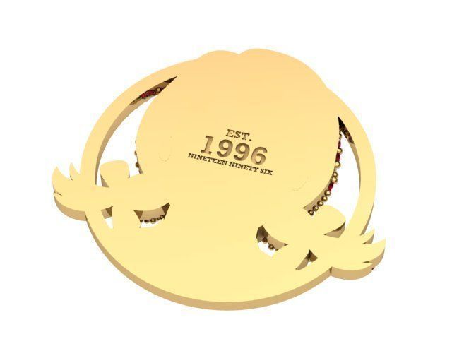 Wendys pin 3D print model_3