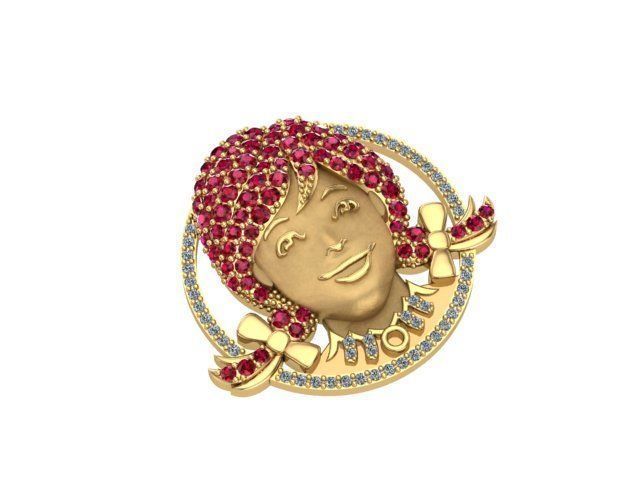 Wendys pin 3D print model_1