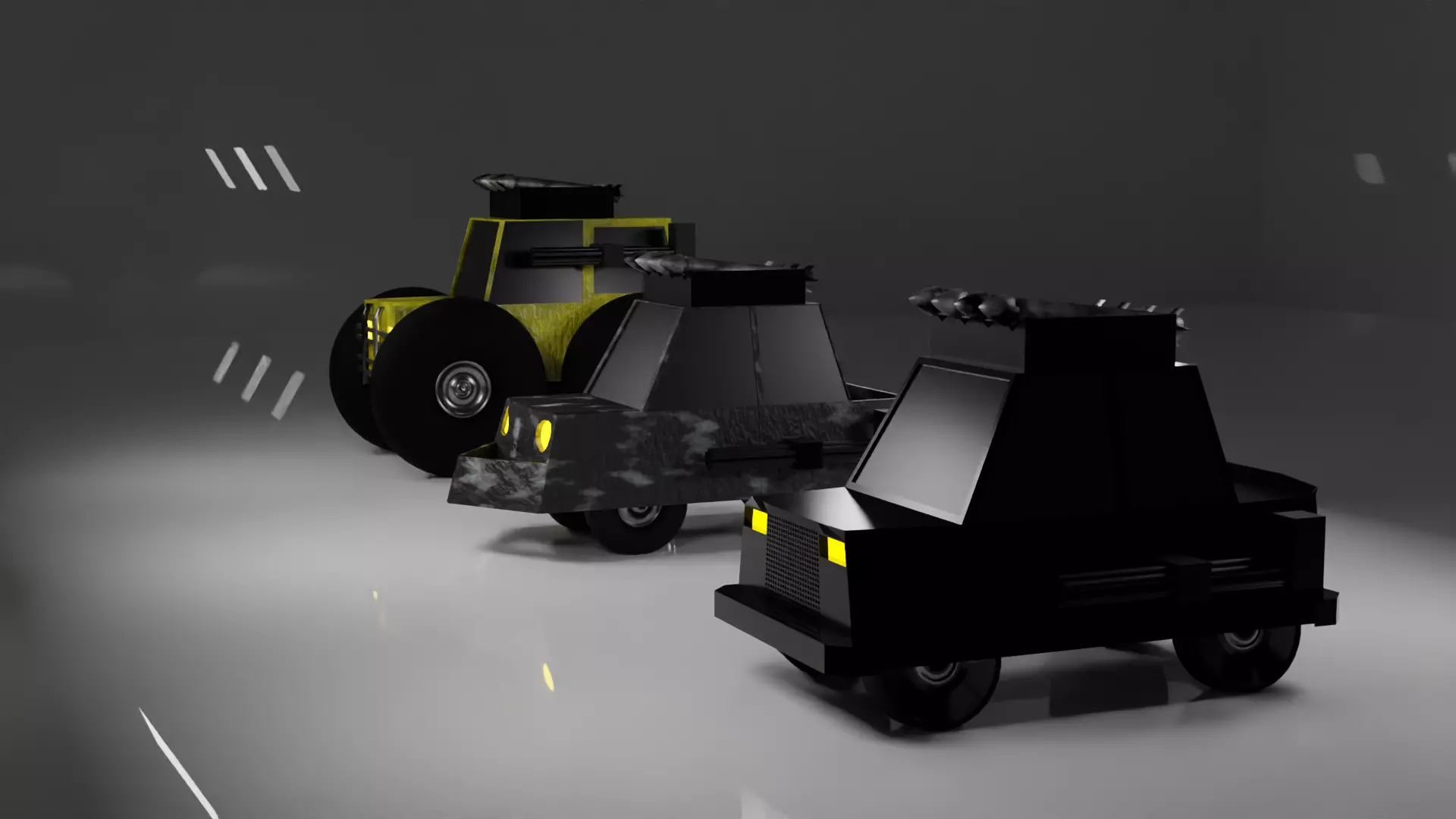 PolyCar toy truck with wheels and lights Free 3D model
