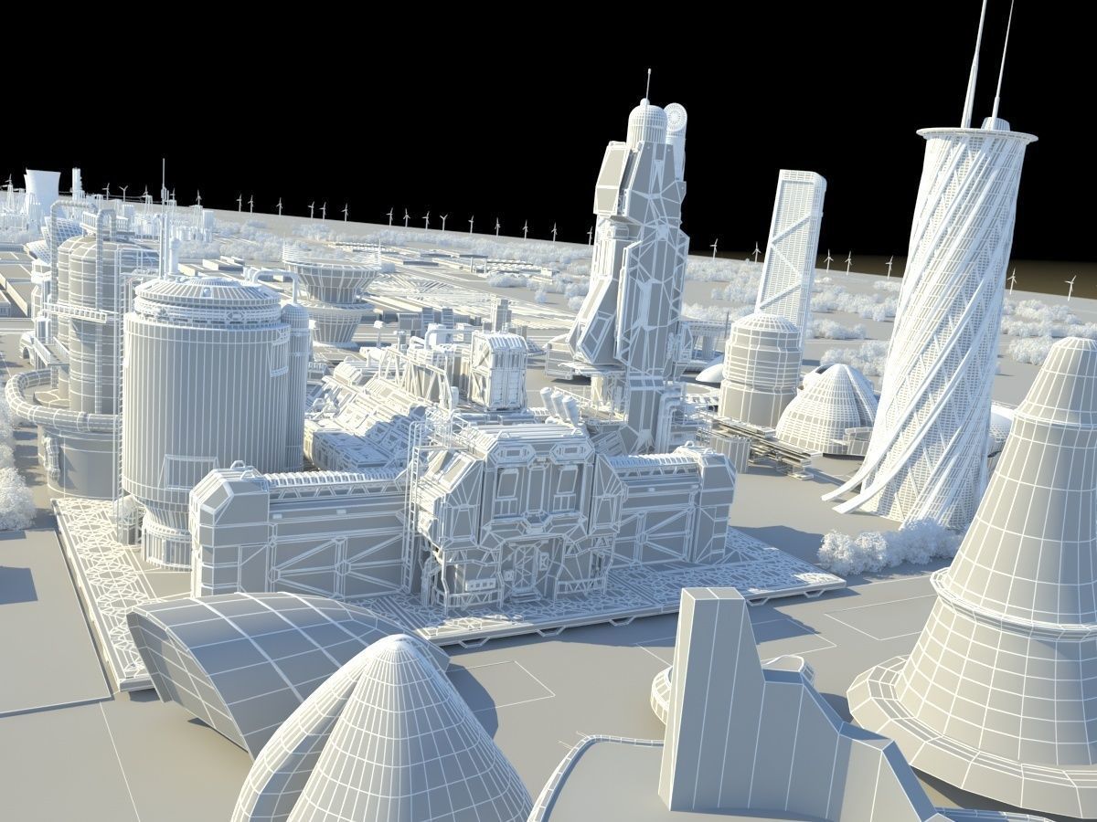 Futuristic Factory 3D model_23