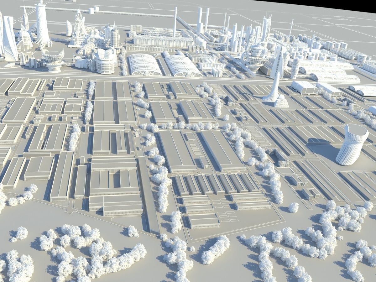 Futuristic Factory 3D model_33