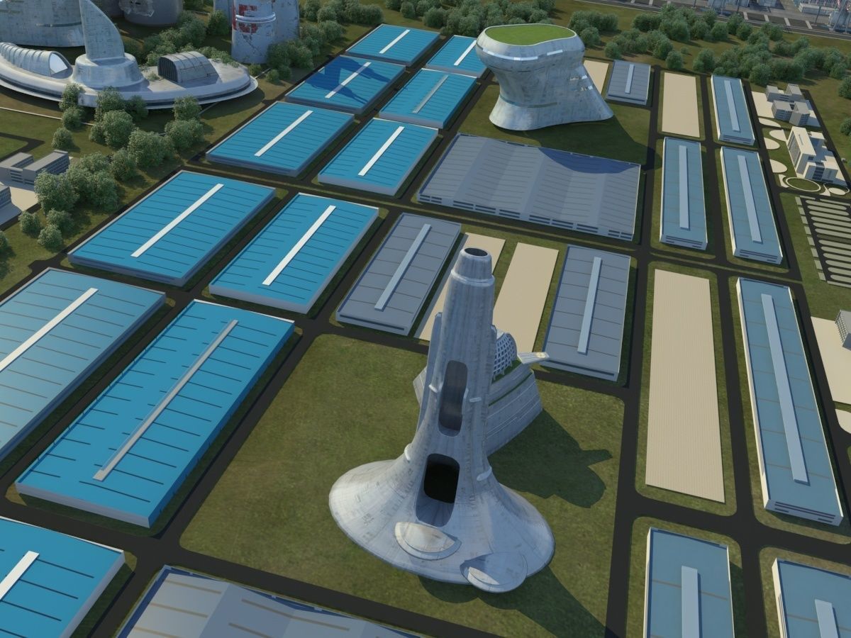 Futuristic Factory 3D model_19