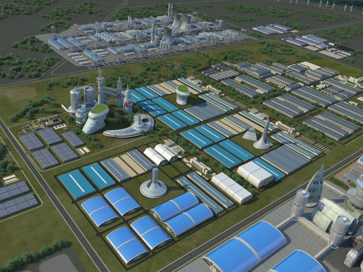 Futuristic Factory 3D model_7