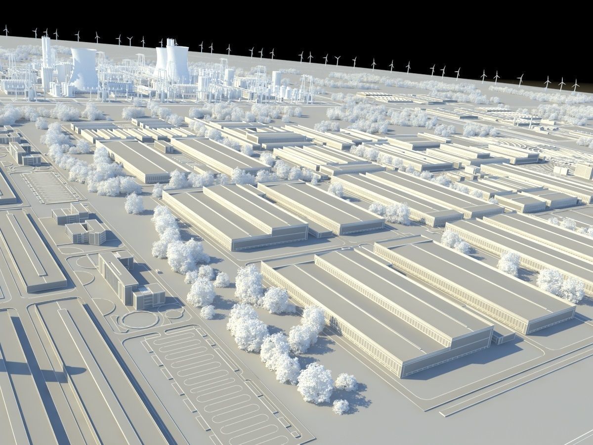 Futuristic Factory 3D model_27