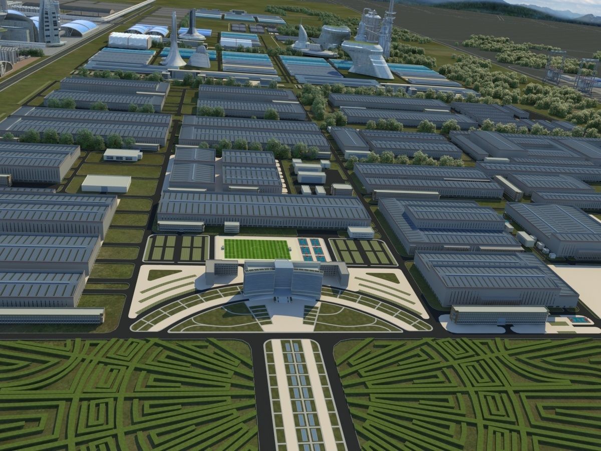 Futuristic Factory 3D model_11