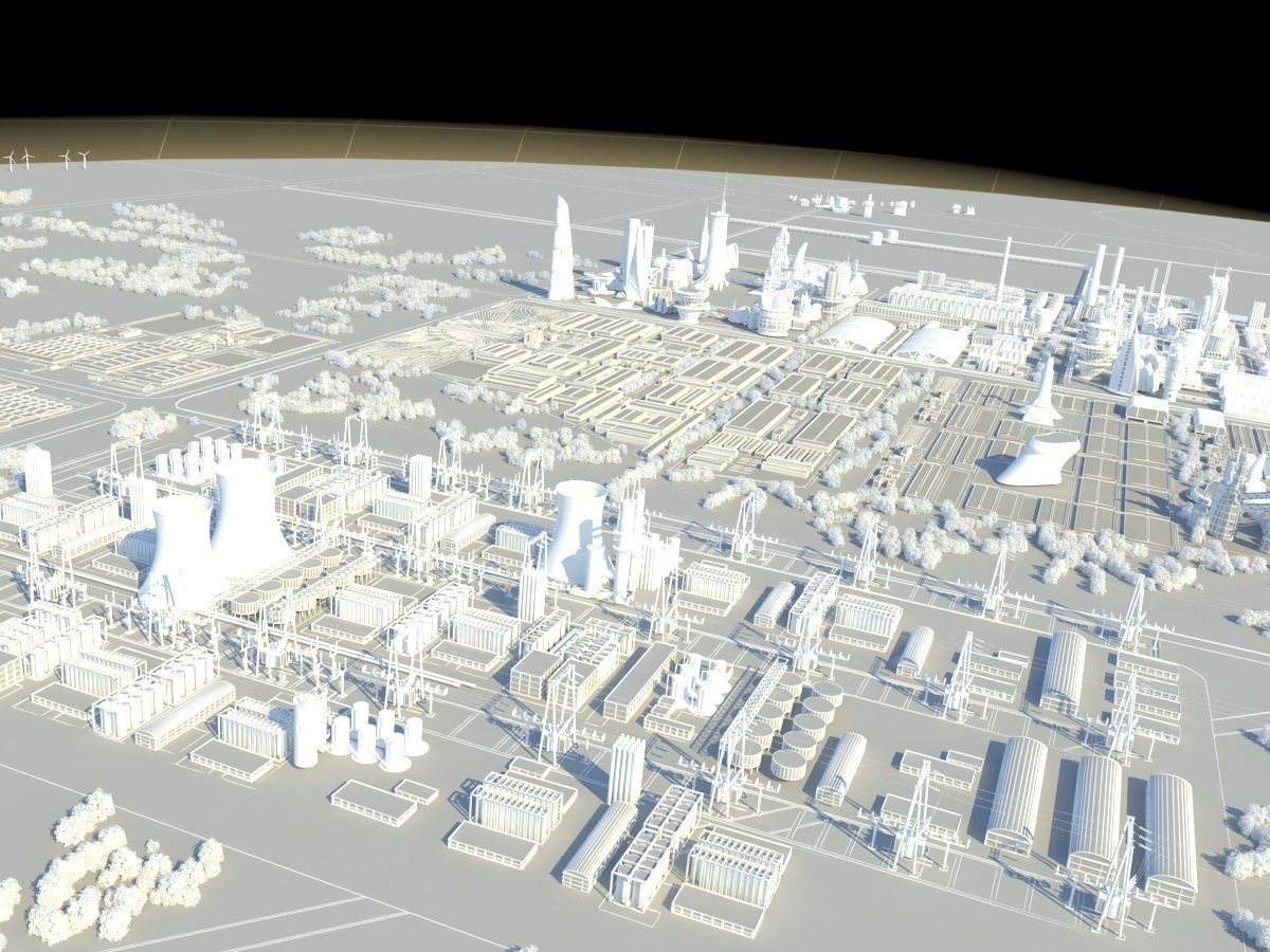 Futuristic Factory 3D model_26