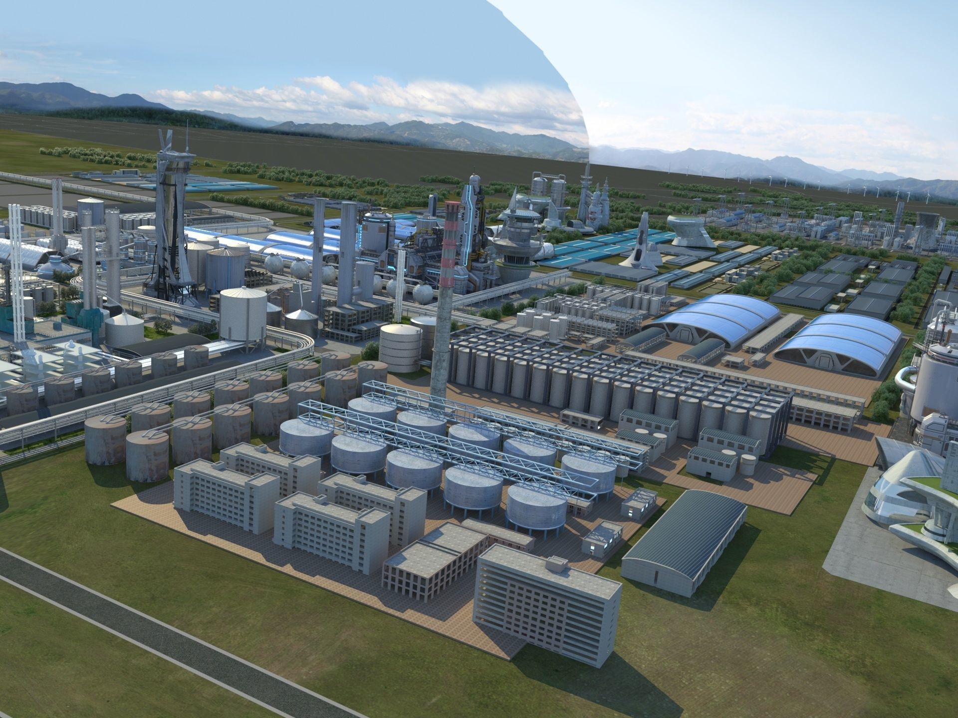 Futuristic Factory 3D model_4