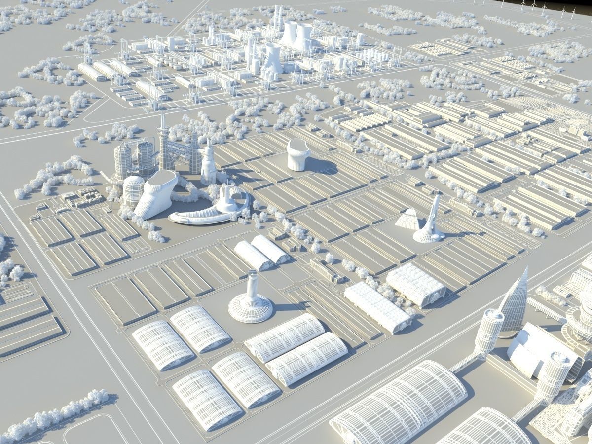 Futuristic Factory 3D model_25