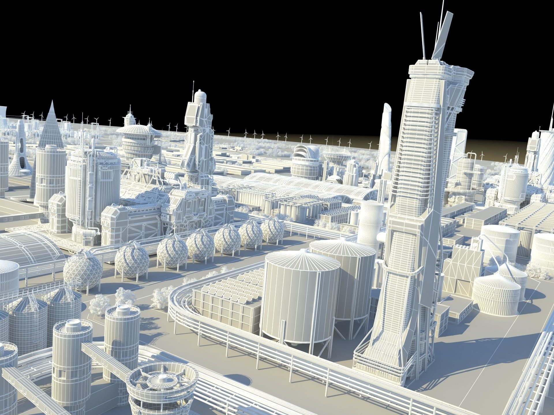 Futuristic Factory 3D model_21