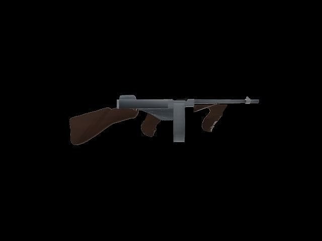Tommy Gun Free low-poly 3D model