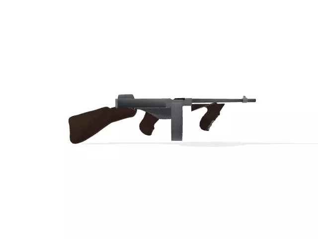 Tommy Gun Free low-poly 3D model
