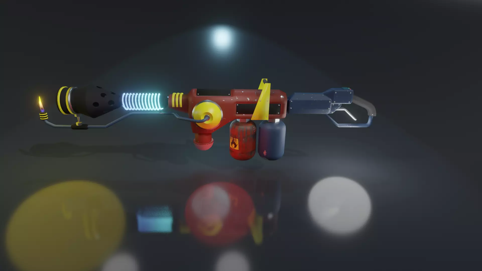 Animated Sci-fi Flamethrower  3D model_0
