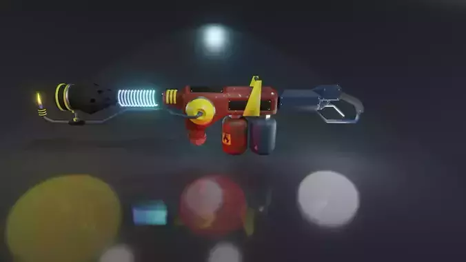Animated Sci-fi Flamethrower  3D model