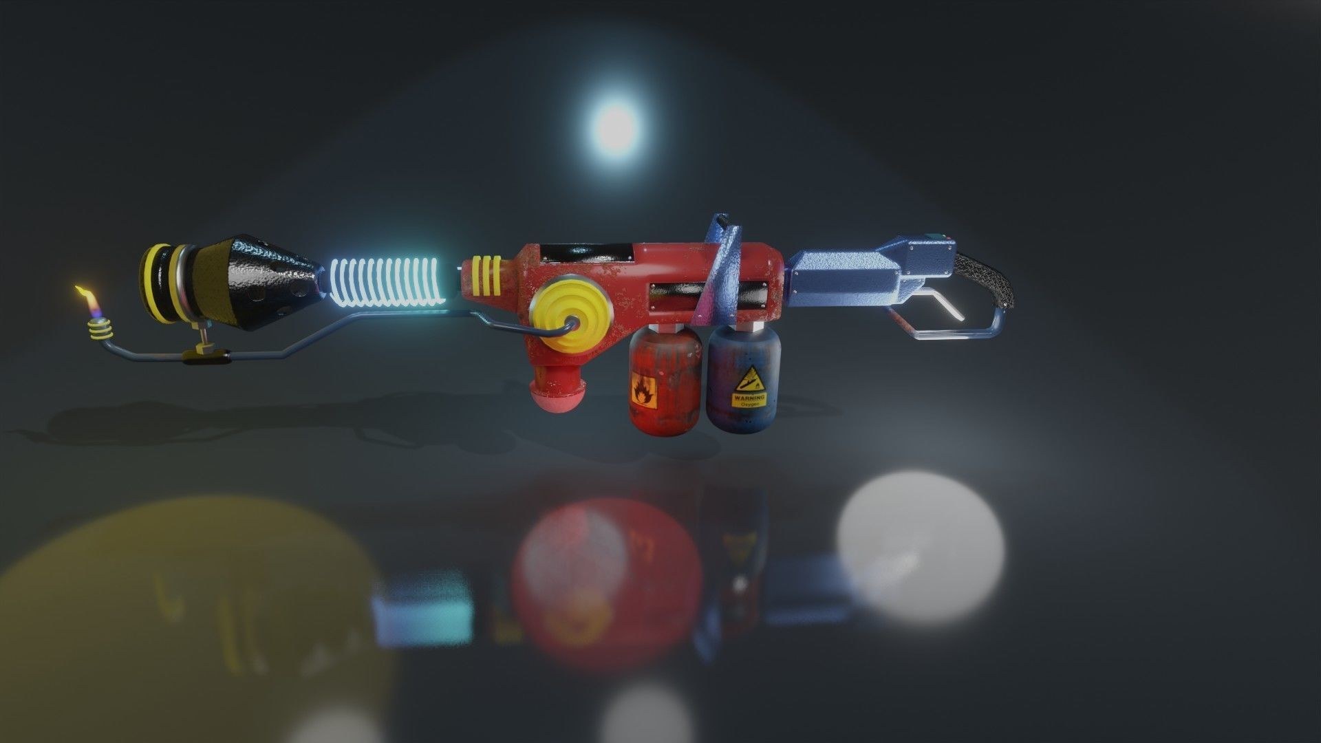 Animated Sci-fi Flamethrower  3D model_2