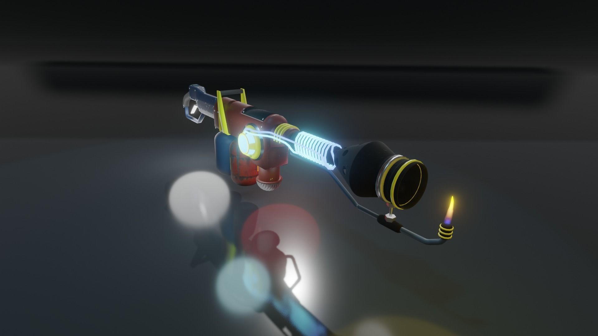 Animated Sci-fi Flamethrower  3D model_4