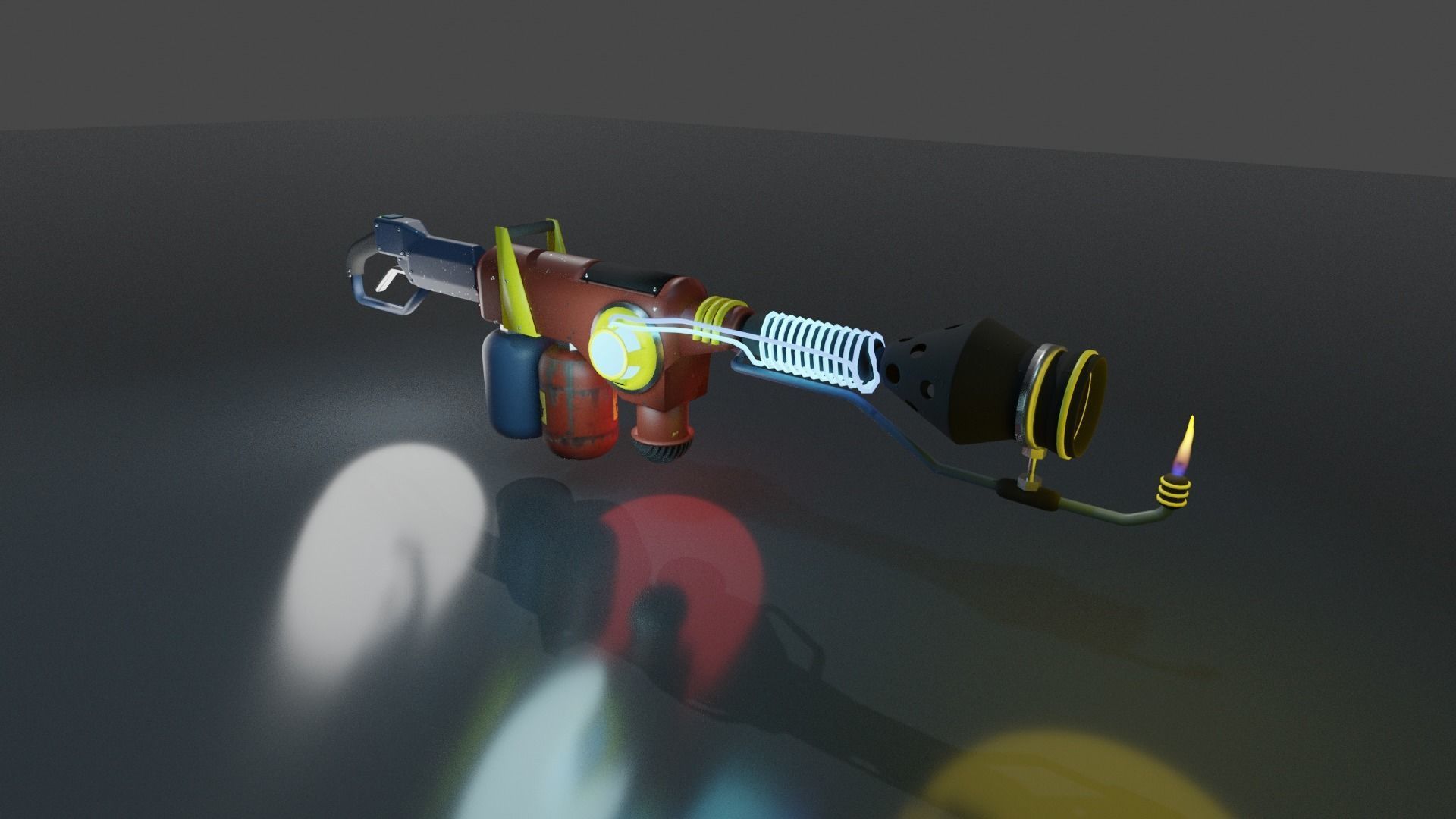 Animated Sci-fi Flamethrower  3D model_3