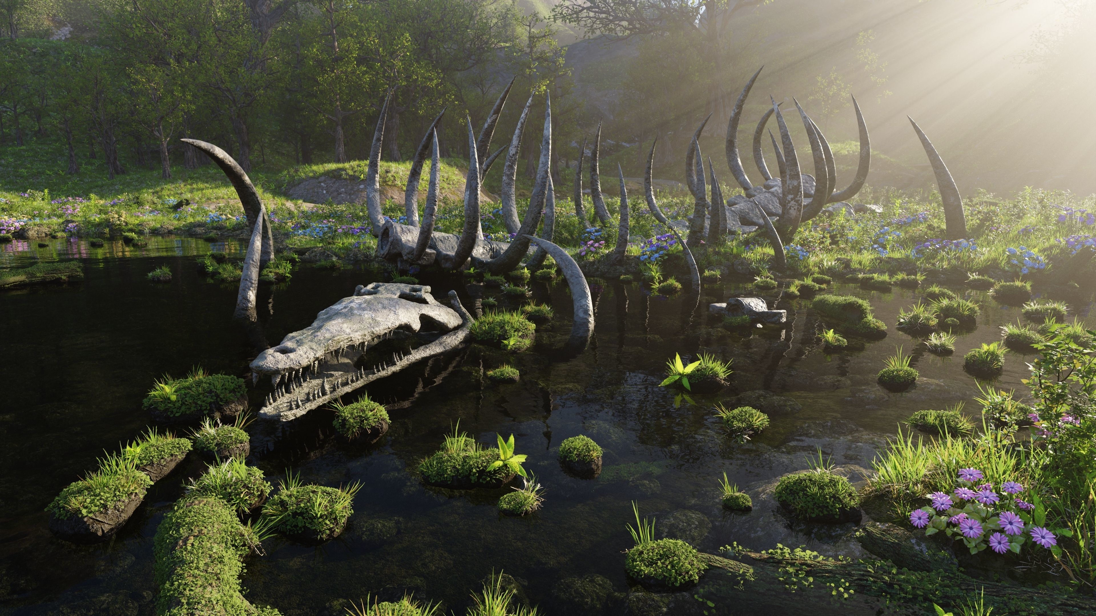 Skeleton Scene 3D model_1