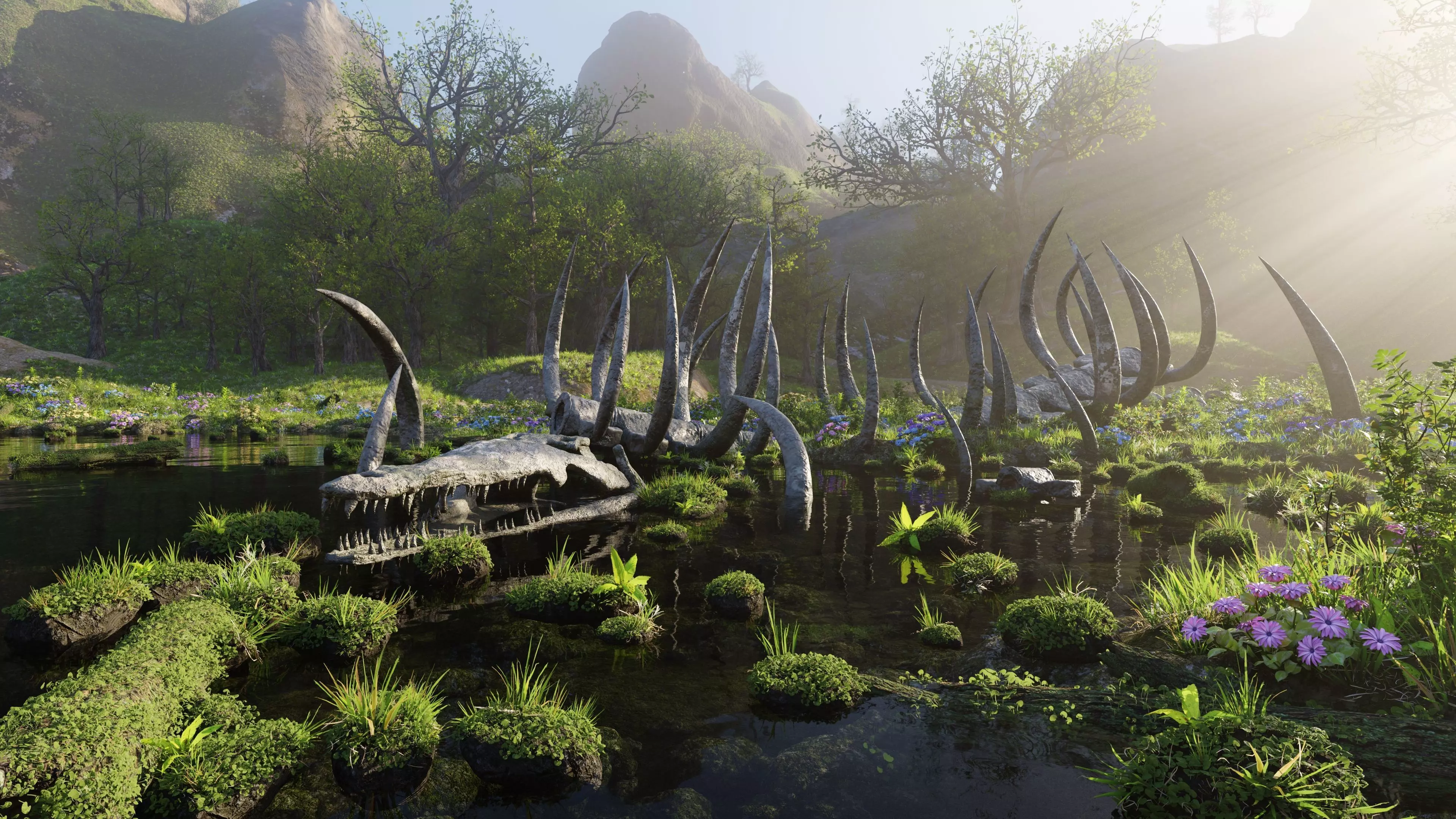 Skeleton Scene 3D model_0