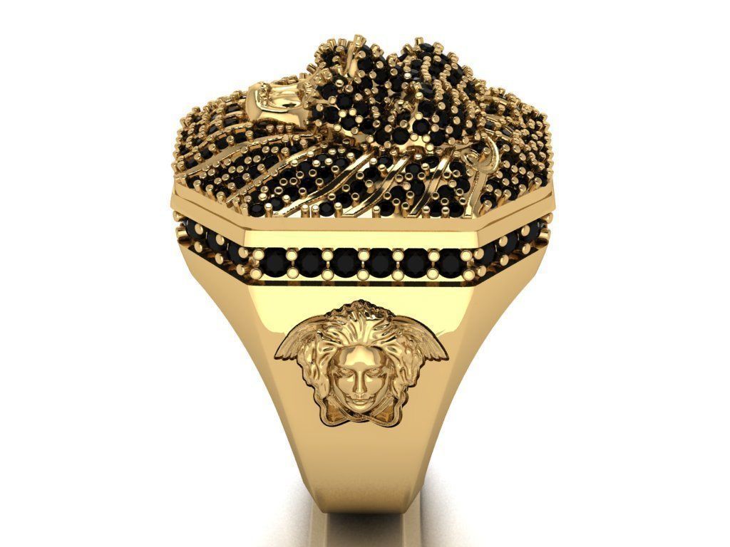 lion ring 3D print model_6