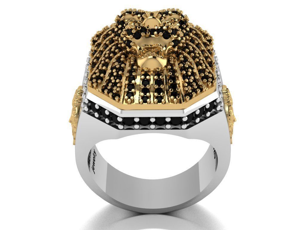 lion ring 3D print model_7