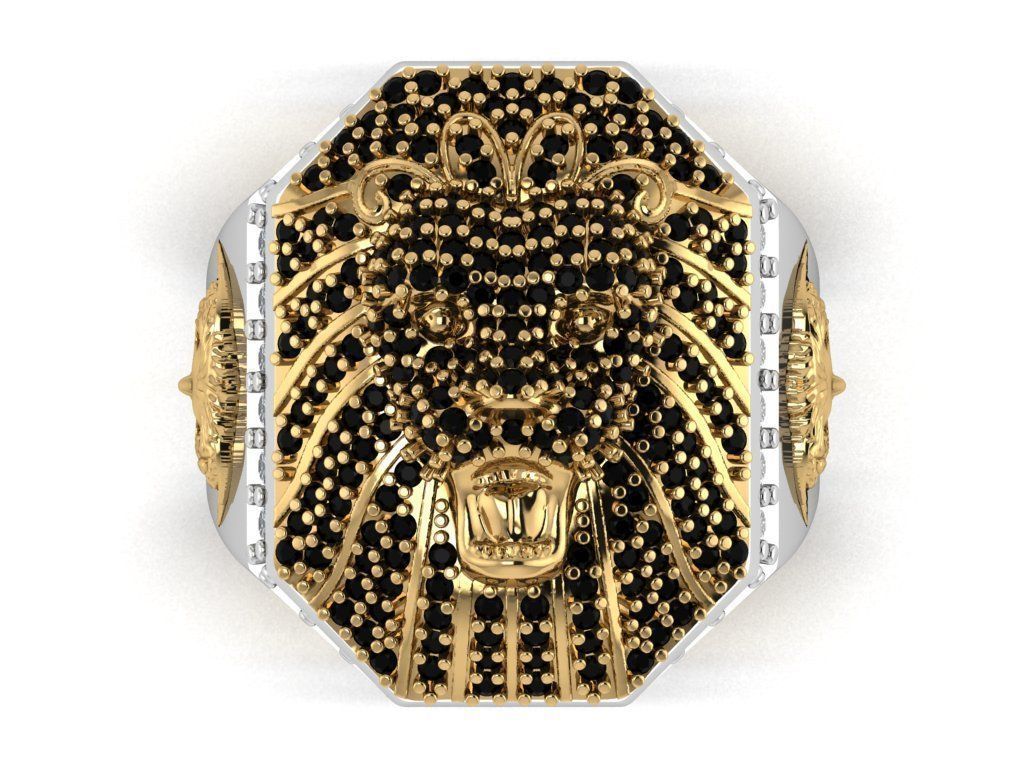 lion ring 3D print model_19